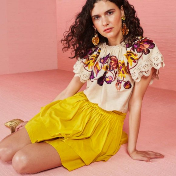 Ulla Johnson RUMI Embroidered Floral Crochet Top 0 - Picture 7 of 9